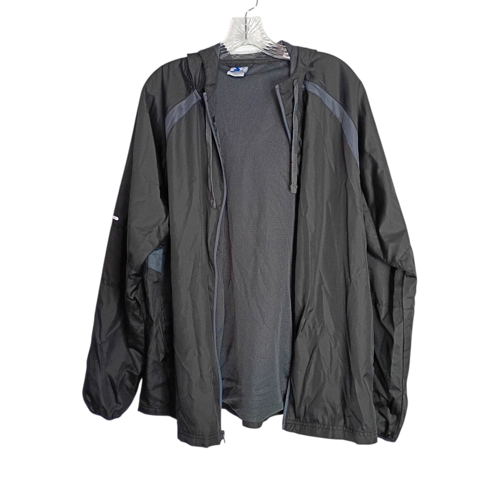 Starter -Men's Black/grey Hooded Windbreaker Jacket - SizeL